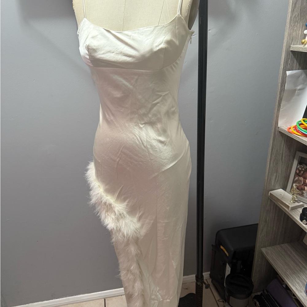 Forever 21 Cream Satin Dress